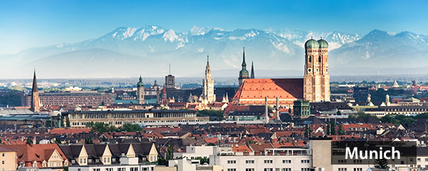 Image of Munich landscape and mountains in background
