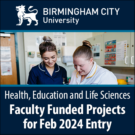Faculty of Health, Education and Life Sciences PhD Classic Studentships