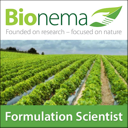 Formulation Scientist: Agrochemicals / Biocontrol/ Biopesticides