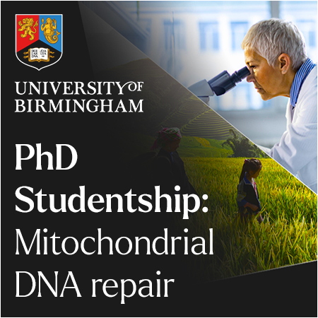 University of Birmingham - PhD Studentship: Mitochindrial DNA repair