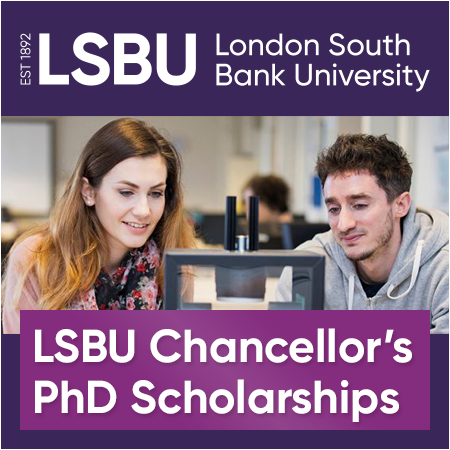 LSBU Chancellor’s PhD Scholarships – Fee Waivers